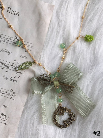 Lolita Necklace 2 Bow Green Options Pendant