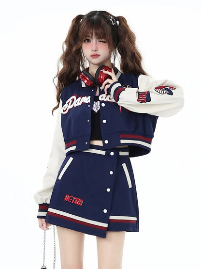 ミニハイウエストスカート（ブルー）