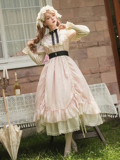 Versatile Bows and Pink Design Dress Lolita Fashion Black Waist Belt Drawstring with