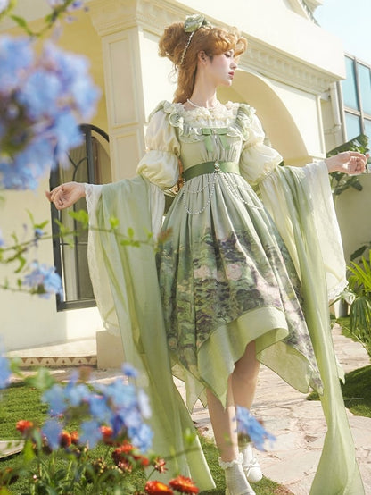 Sleeves Bell Marie Cuffs Beige Blouse Neckline Elastic