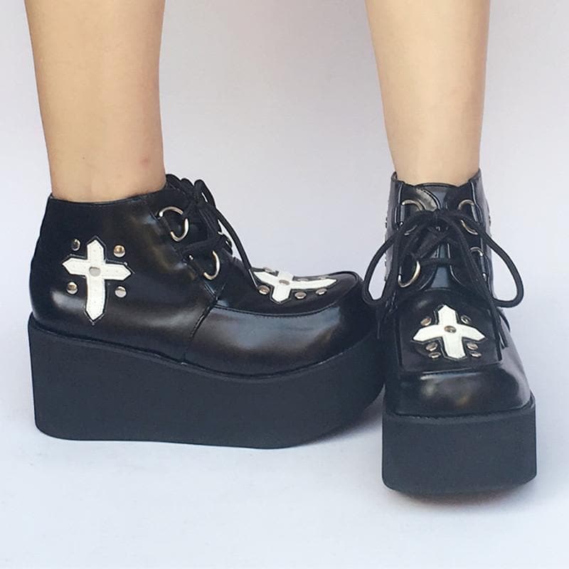 Cross Black Platform Made SP168085 Custom Shoes