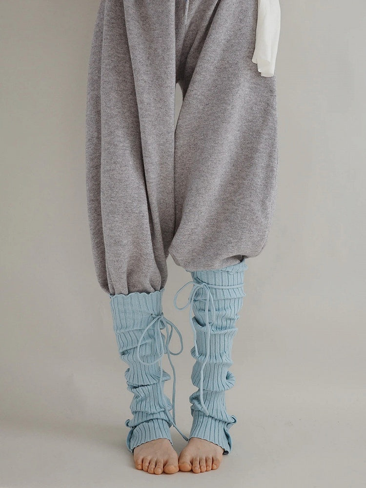 Ribbed (4 Leg Warmers Knit Colors) Tie-Up