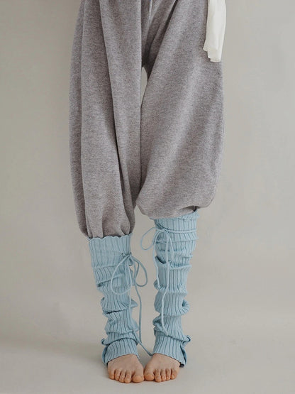 Ribbed (4 Leg Warmers Knit Colors) Tie-Up