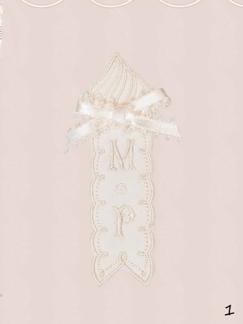 Brosche Bestickt Creme