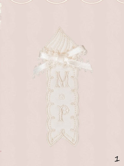 Brosche Bestickt Creme