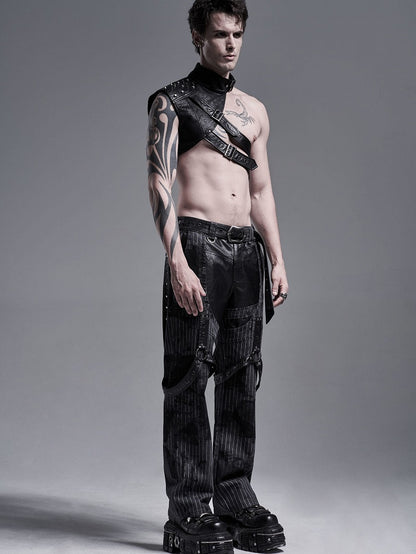 Shoulder Men's One-Arm Armor Black Punk