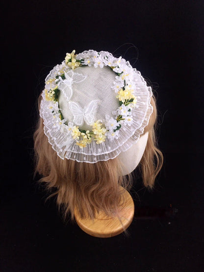 Mini Hat Color Veil Options) (2 Floral