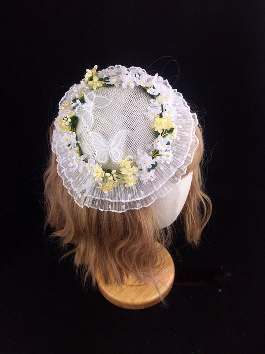 Mini Hat Color Veil Options) (2 Floral