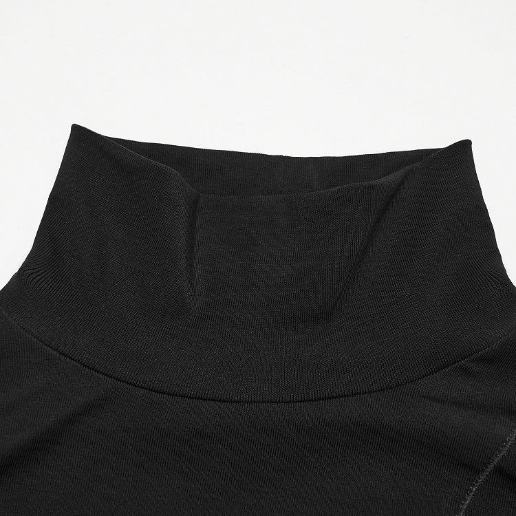 Shadow Turtle Neck Black Men's Gothic T-shirt - Punk Rave