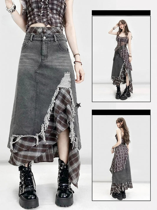 Glamorous Trim Pattern Gary Plaid Bittersweet Distress