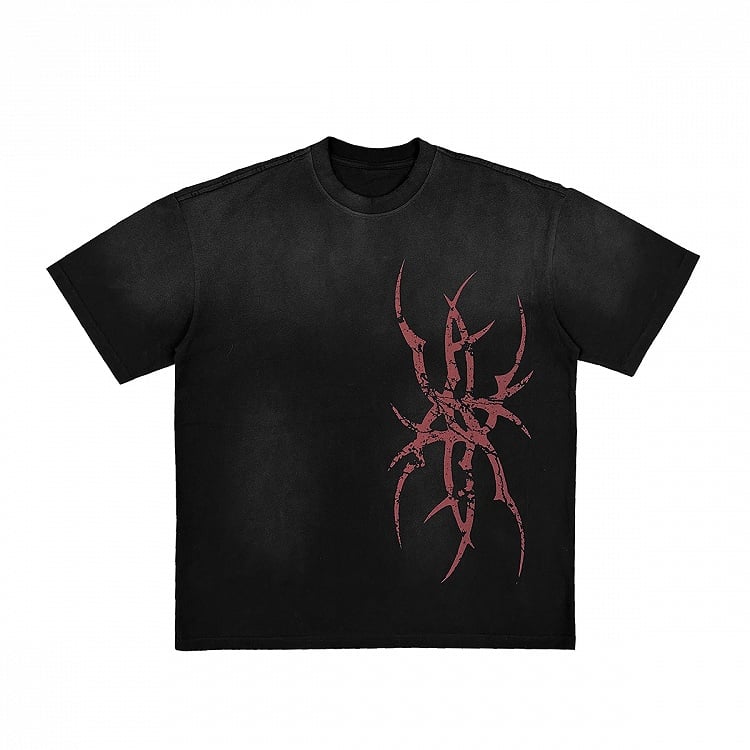 Washed Ghostly Hand T-Shirt with Regular/Fade Black Print