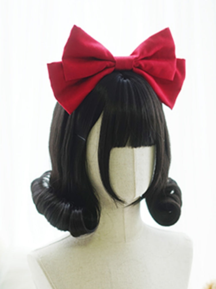 Blond/Schwarze kurze Perücke mit vollem Pony