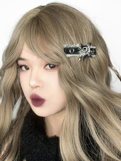 Black Dark Punk Star Stud Hairclip