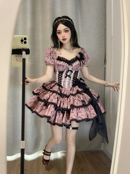 Tulle Rose Lolita Black Brooch