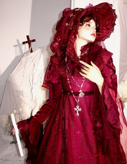 Red Cathedral Empire Waist Dress Gothic Lolita JSK