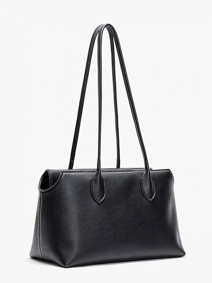 Black Minimalist Soft-Sided One-Shoulder Tote Bag - Spacious And Stylish