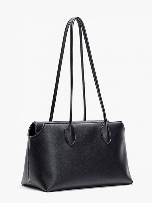 Black Minimalist Soft-Sided One-Shoulder Tote Bag - Spacious And Stylish