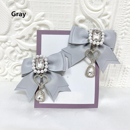 Bow Colors 7 with Hairclips Decorated Rhinestone