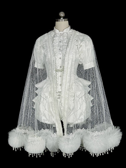 ホワイトショーツ ブルマーシャツ オールプリンス ロリータ ハイセット ケープ + ウエスト フル王子 半袖