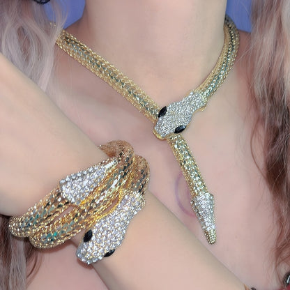 バングルネックレスセット付きデザイン スネークゴールド