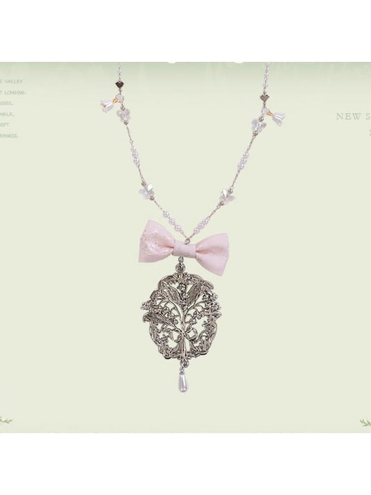 Classic Bow Pendant Necklace in Four Colors - Mademoiselle Pearl