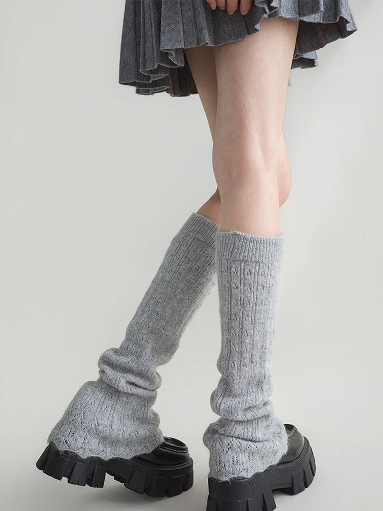 Colors） Knit Ribbed Slouchy Warmers （6 Leg Stirrup