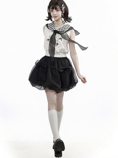 Black Bubble Tulle Skirt - PINK SAVIOR