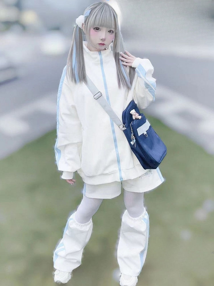 Und Kaiwai Stickerei Tenshi Jacke Star WhiteBlue Bunny
