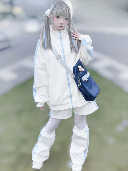 Und Kaiwai Stickerei Tenshi Jacke Star WhiteBlue Bunny