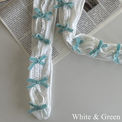 Floral Color Underknee with Options Design Bowknot Pattern 19 Cut-out Stockings