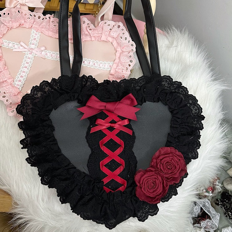 Shoulder Options Trim Lace Heart-shaped Lolita Bag 6 Color