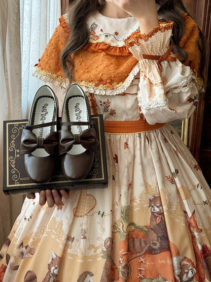 Lolita Classic - Mary PU Brown Janes Heel with Mid Shoes