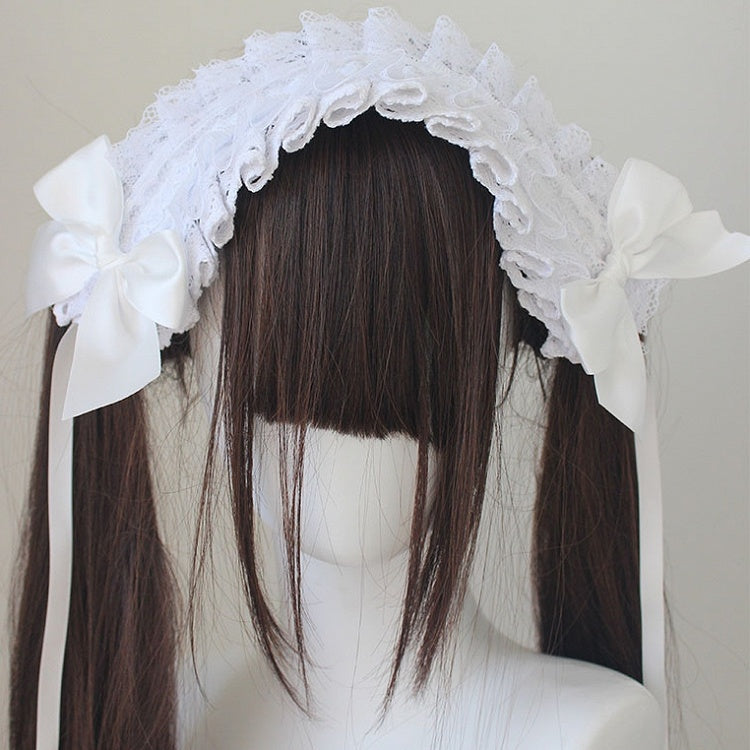 Bowknot Details Lace Trim Hairband