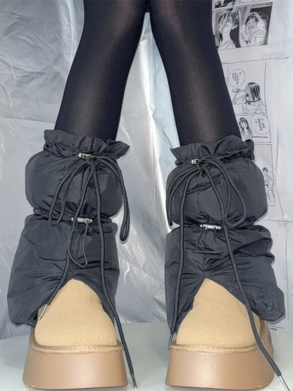 Y2K ショートバージョン ドローストリングカフ レッグウォーマー