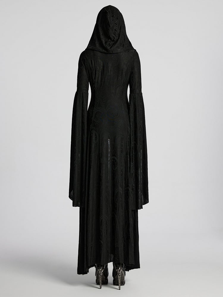Black Gothic Hoodie Long Coat