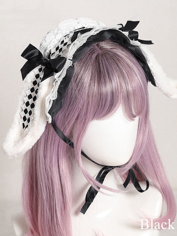 – Ribbon 7 Lace Wonderland Bunny in lolita Alice Hairdband Ear