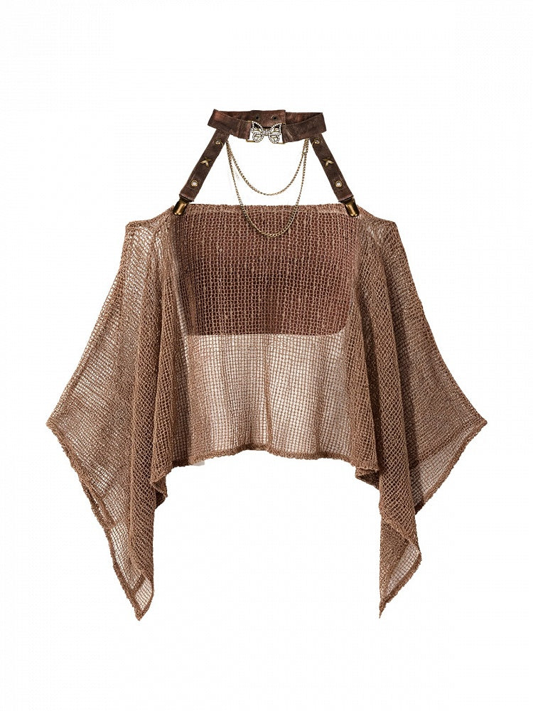 Asymmetric Mesh Cover-Up with Butterfly Choker - Virtual Orbit