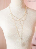 Sweet Crystal Snowflake Long & Short Necklace
