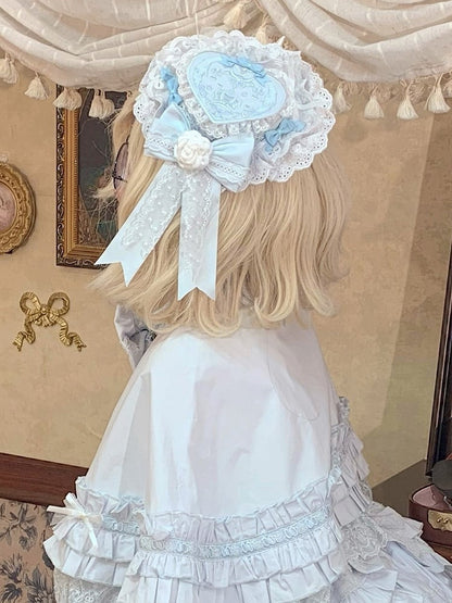 Rosa Wein / Herzförmiger Roter Mini Blau Beige Hut