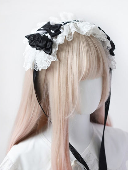 Lace Roses 4 Gothic and - Options Bows Color Hairband