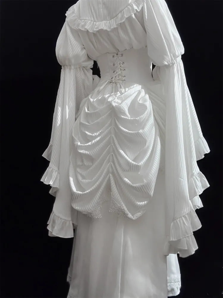 Corset Under Aristocrat High Boned Gothic Waist Bust Skirt Lolita White