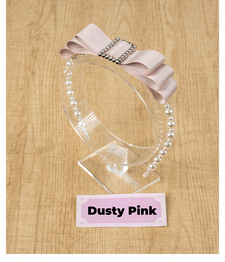 Beaded Square Kei Pink/Pink/Blue/Black Rhinestone Bow Dusty Jirai KC