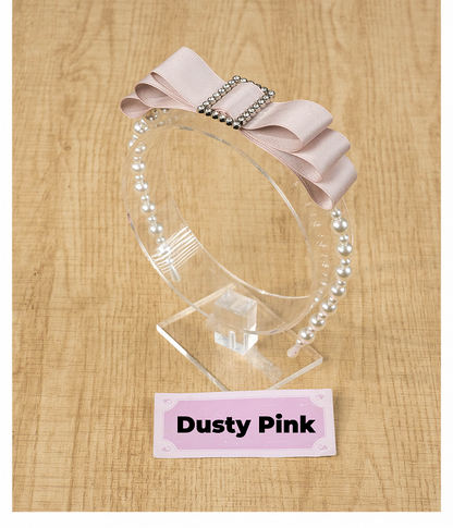 Beaded Square Kei Pink/Pink/Blue/Black Rhinestone Bow Dusty Jirai KC