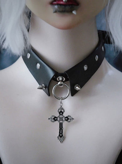 5-Color Cross Pendant Choker - Strange Sugar