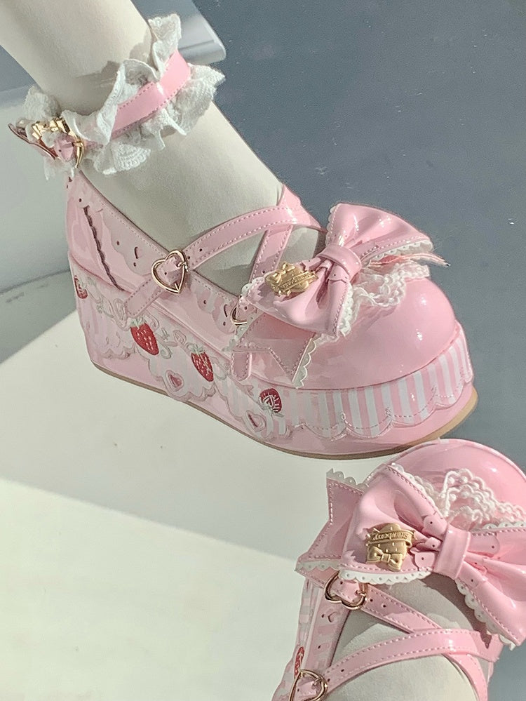 Platform Janes Details Mary Pink PU - Berry in