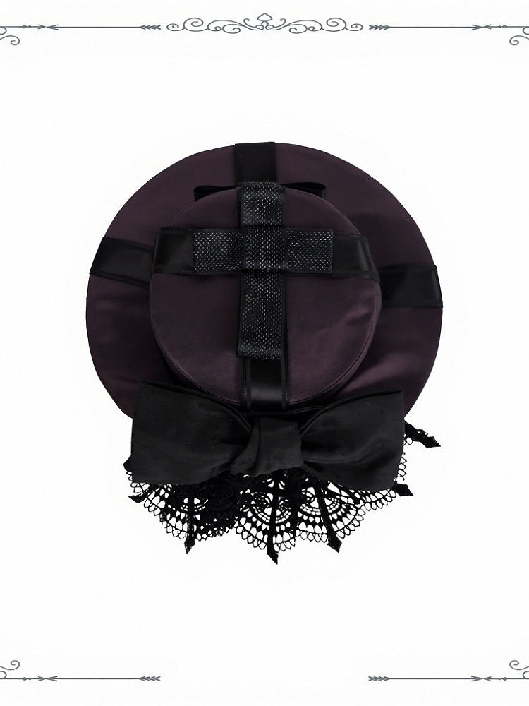 Gothic Accessory Bundle: Headband, Brooch, Bag, Mini Hat - iris de nuit