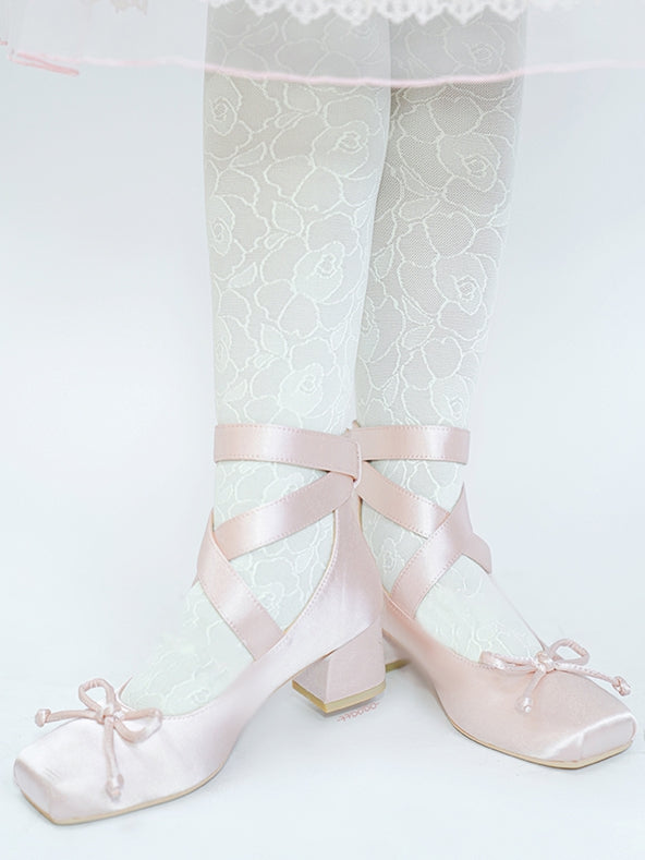 Ankle Ballet Pink Elegant Light Straps Satin Wraparound - Shoes