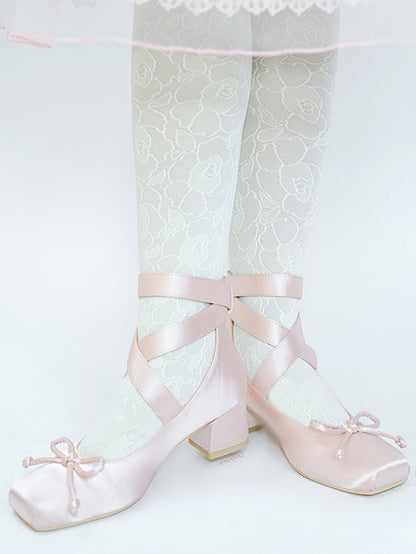 Ankle Ballet Pink Elegant Light Straps Satin Wraparound - Shoes