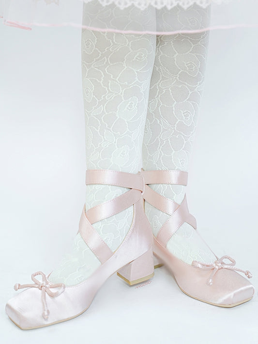 Ankle Ballet Pink Elegant Light Straps Satin Wraparound - Shoes
