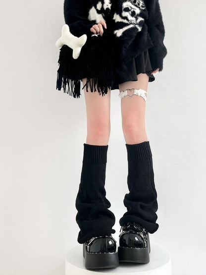 Flared Striped Leg Warmers - 46cm Kawaii Fairy Kei & Sweet Lolita Accessory, 8 Colors